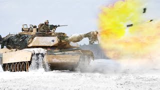 Monstrously Powerful US M1 Abrams in Action During Snow Contest