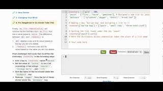 python lists and dictionaries explained via codecademy