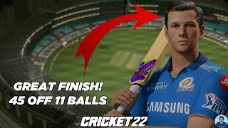 6 Sixes! - Tim David's Rapid Fire 11 Balls 45 For MI vs KKR - Cricket 22 #Shorts - RahulRKGamer