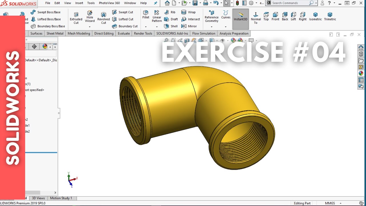 SOLIDWORKS TUTORIAL - LATIHAN #04 CARA MUDAH MENDESAIN DENGAN ...