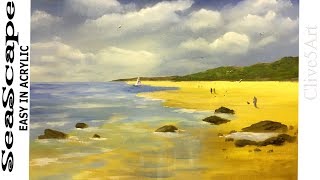 Seascape Acrylic painting for beginners