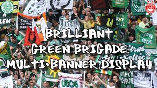 Brilliant Green Brigade Multi-Banner Display - Celtic 5 - Aberdeen 0 - 27 May 2023