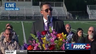 Clint Christopher, Muscatine school superintendent speaks at vigil for 6 shooting victims