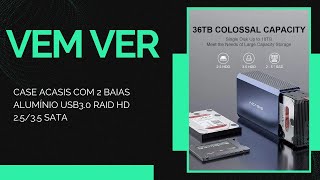 Case Acasis Com 2 Baias Alumínio Usb3.0 Raid Hd 2.5/3.5 Sata