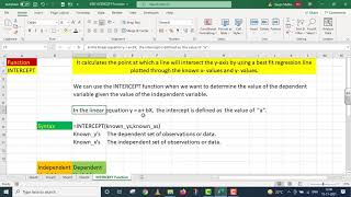 INTERCEPT Function