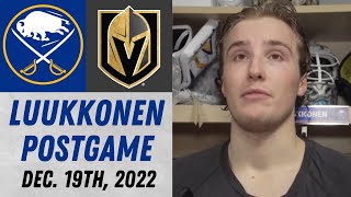 Ukko-Pekka Luukkonen Postgame Interview vs Vegas Golden Knights (12/19/2022)
