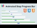How To Make Animated Steps Progress Bar Using HTML CSS, JavaScript #animatedprogressbar #progressbar