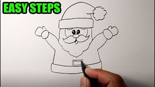 How to draw santa claus step by step easy | EASY TO FOLLOW