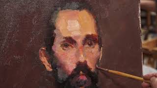 Portrait oil painting demonstration from life - Portuguese