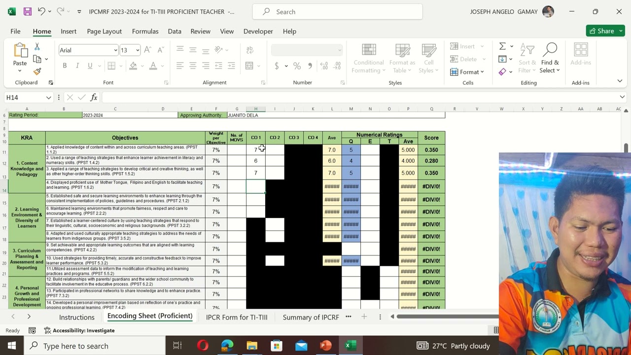 Prescribed Template DepEd IPCRF 2023-2024 Teacher I-III Automated ...