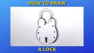 How to draw a Lock with pencil / Easy step by step method for beginners