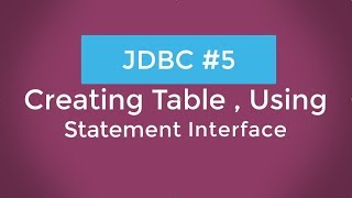 Creating Table using Java Program (Java Database Connectivity) JDBC#5