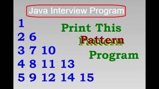 Java Number Pattern Program || Interview Program By D.K. Gautam