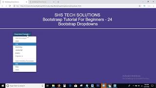 Basic Dropdowns In Bootstrap | Bootstrap Tutorial For Beginners - 24 | Bootstrap Dropdown Tutorial