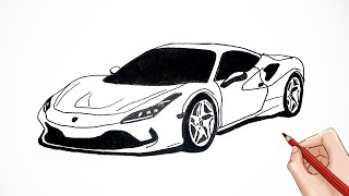 How To Draw a Ferrari | ferrari F8 tributo drawing step by step
