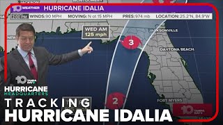 Tracking the Tropics: Rainbands from Hurricane Idalia, now a 90-mph storm (4 p.m. Tuesday)