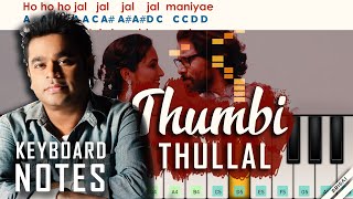 Thumbi Thullal - Cobra | Keyboard Notes | EASY TO PLAY | Keyboard Notes | A R Rahman | Chiyan Vikram