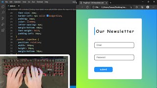 ASMR Programming - Newsletter with Animated Floating Input Label using HTML CSS - No Talking