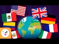 WORLD FLAGS - Flags of Europe and the Americas for Kids - Compilation Video