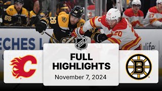 NHL Highlights | Flames vs. Bruins | November 07, 2024