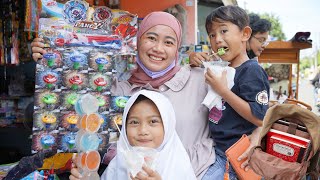 SALSA MASUK SD 👩‍🏫 Jajan Mainan Slime Depan Sekolah | Salsa and family