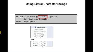 Literal Character Strings: SQL Tutorial