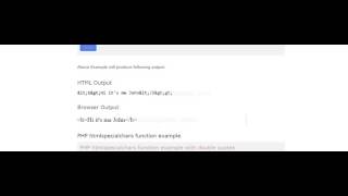 PHP htmlspecialchars Function