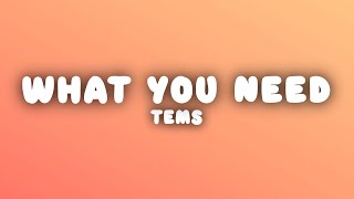 Tems - What You Need (Lyrics)