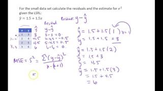 Calculating Residuals and MSE for Regression by hand