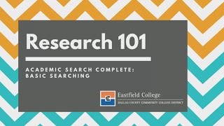 Academic Search Complete - Basic Search