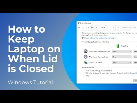 How to keep laptop on when lid is closed in Windows