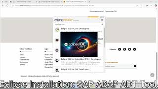 Installation Eclipse IDE for ABAP Development Tools ADT