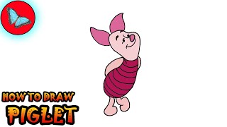 How To Draw Piglet From Winnie The Pooh | Drawing Animals