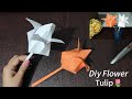 🌷🌷 DIY - How To Make Paper Tulip Flower | Origami Lotus Flower | Tulip Flower | Kamal ko ful