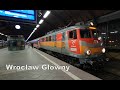 Wroclaw Main railway station. Polish trains PKP Intercity, Polregio, Lower Silesian Railways