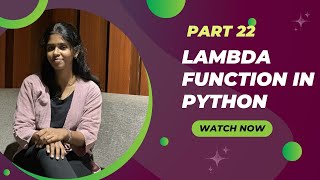 🔹 Python Tutorial Part 22 – Lambda Function in Python 🔹