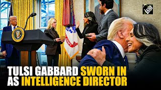 US President Donald Trump signs swears in Tulsi Gabbard as Intelligence Director at White House