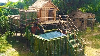 Build Beautiful Bamboo Swimming Pool and Shower Tank