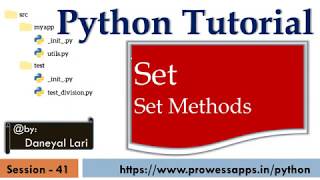 #41 Python Tutorial for Beginners |Set Operations | union, intersection, difference, subset, etc..