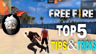 Top 5 SHOCKING 😳 tips and tricks free fire battleground India l free fire India #1
