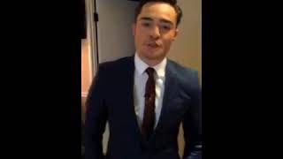 Ed Westwick Says Thank You to Fans