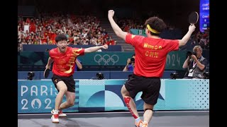 Ma Long/Wang Chuqin vs Anton Kallberg/Kristian Karlsson Paris 2024 #paris2024 #malong #wangchuqin