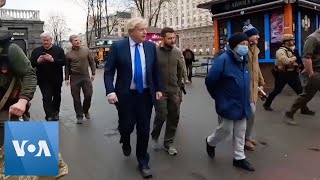Boris Johnson, Volodymyr Zelenskyy on Walkabout in Kyiv