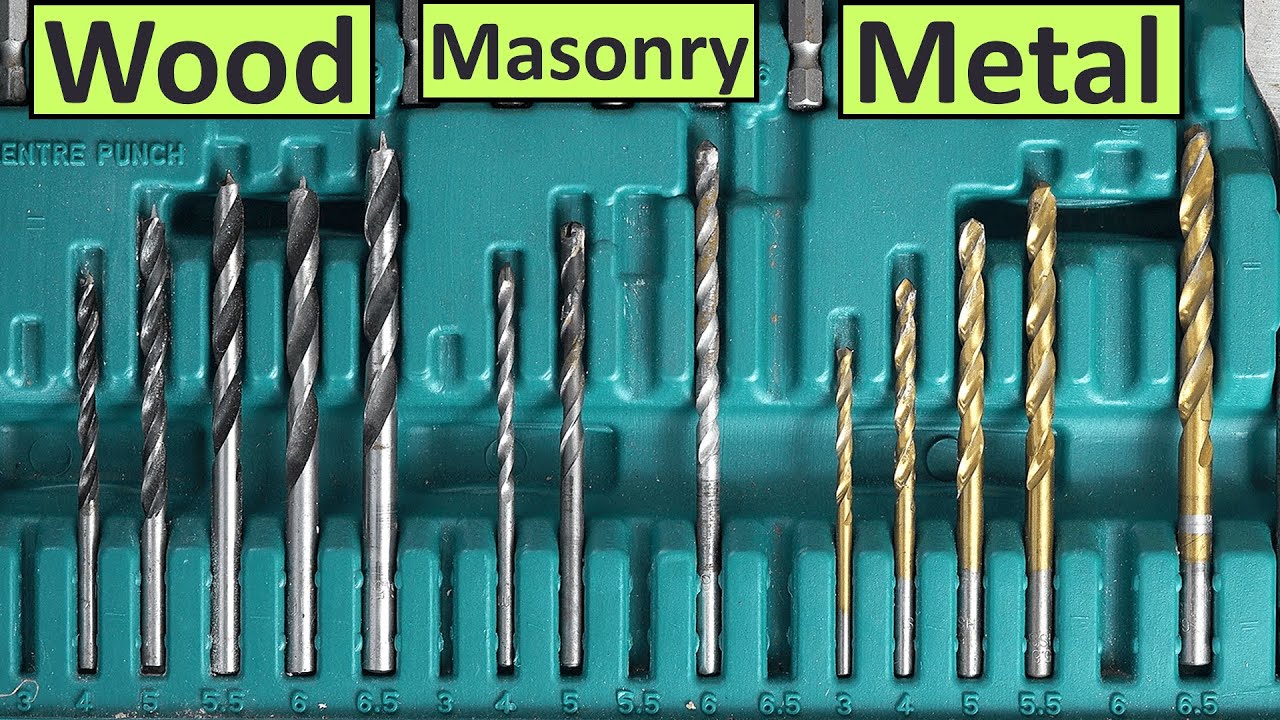 Types Of Drill Bits - Wood, Masonry, Metal - YouTube