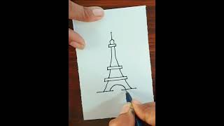 How To Draw The Eiffel Tower | Easy Drawing For Kids Step By Step #shorts #drawing #eiffeltower #art
