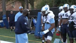 UNC Football: DL Coach Tray Scott Mic'd Up at Spring Practice