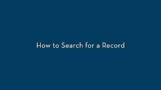 How to Search for a Record