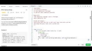 Sort an Array - Leetcode 912 - Merge Sort - Python