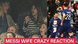 Messi's Wife's Crazy Reaction to Messi Goal Against Lille