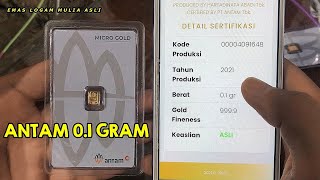 MICRO (Mini) GOLD ANTAM 0.1 Gram Emas paling Kecil 0,1 Gr MiniGold MicroGold Hartadinata Abadi